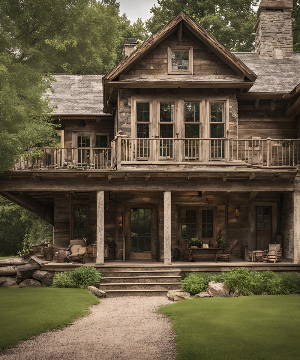 rustic country house in the woods